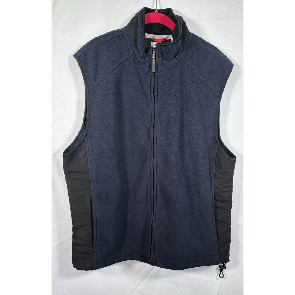 Izod Sleeveless Vest Size L Full Zip Polyester Mens